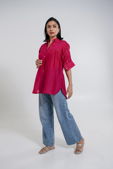 Samdipth Mirror Shirt- Pink