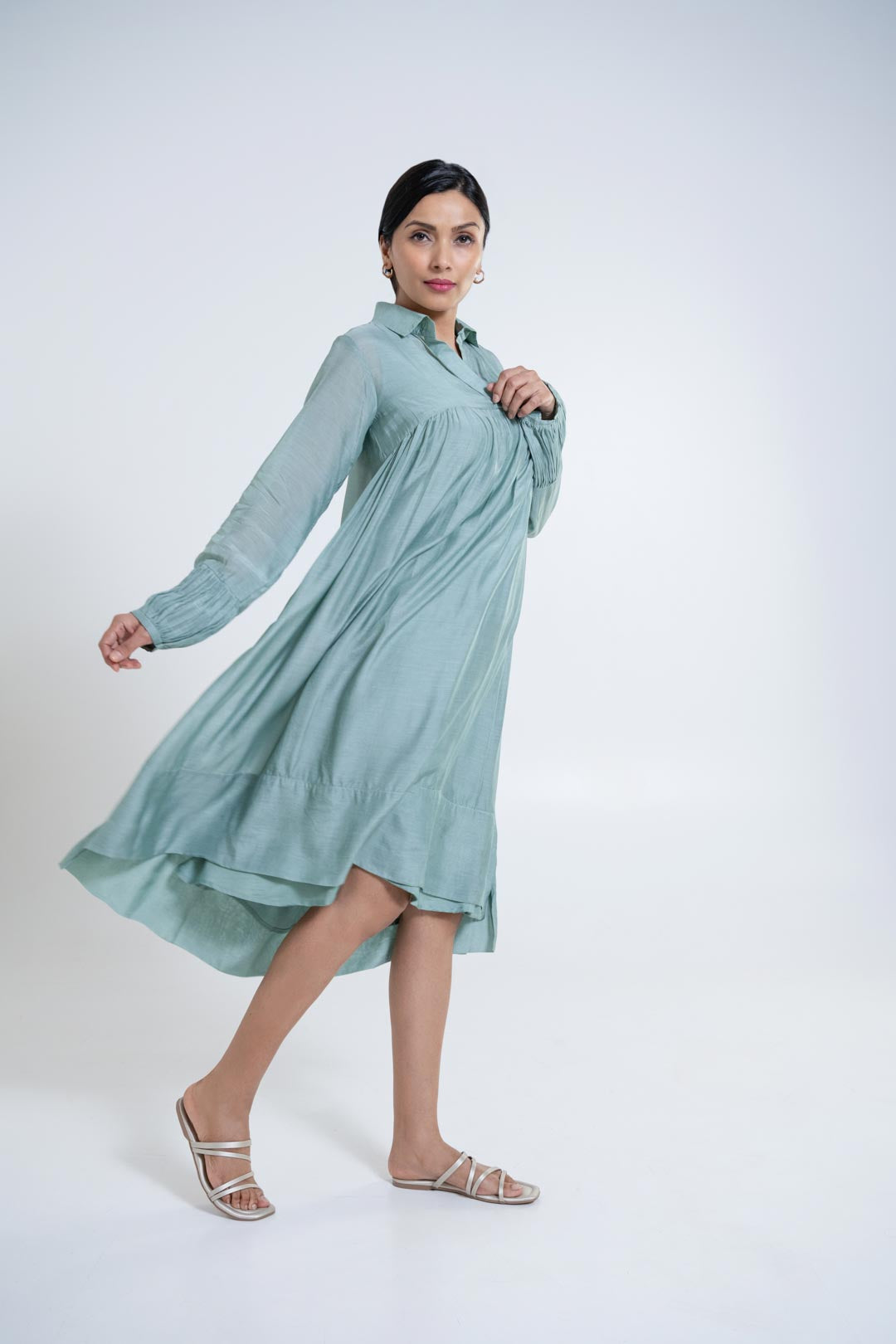 Aryan Dress - Teal Blue